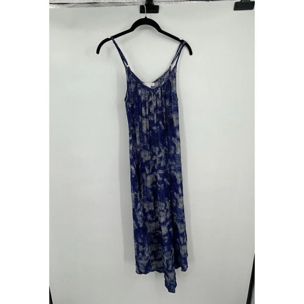 Socialite Womens Jumpsuit XS Sleeveless Blue Stretchy Multi Color V Neck Pleated